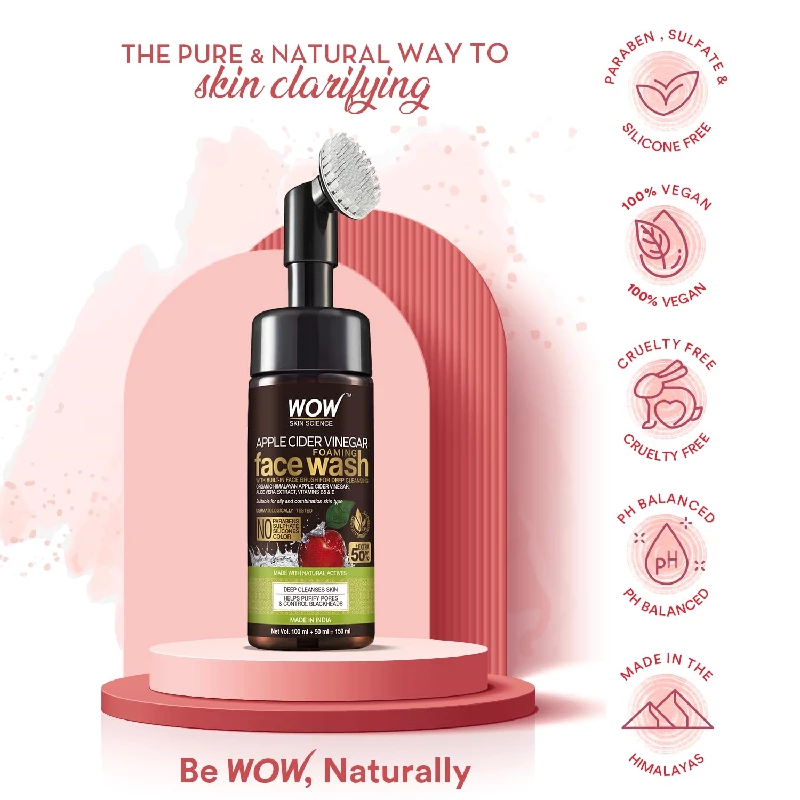 WOW Skin Science Apple Cider Vinegar Foaming Face Wash, 150 ml-6.webp